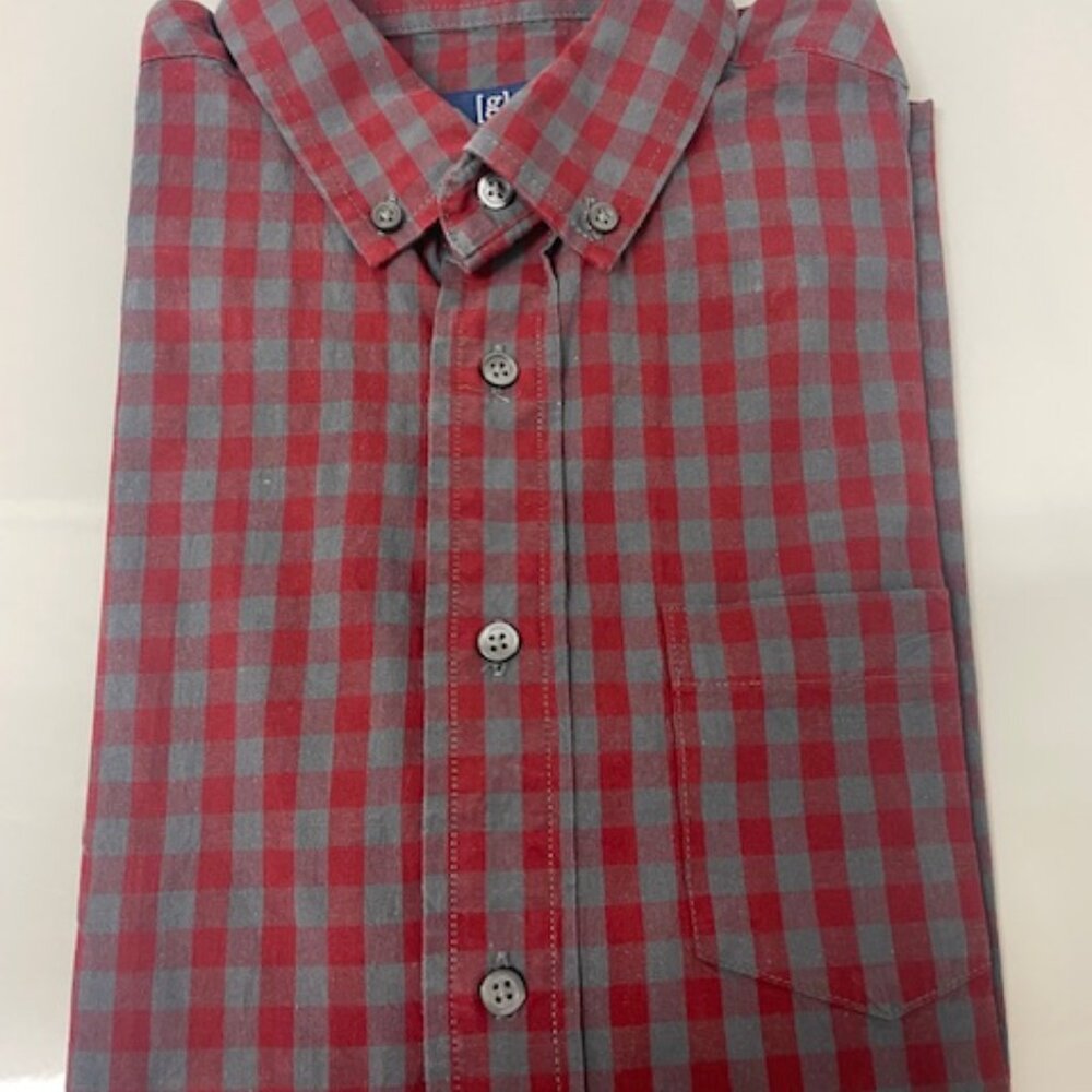 George Men's  Button-Up 95% cotton Shirt with Short Sleeves size Small
